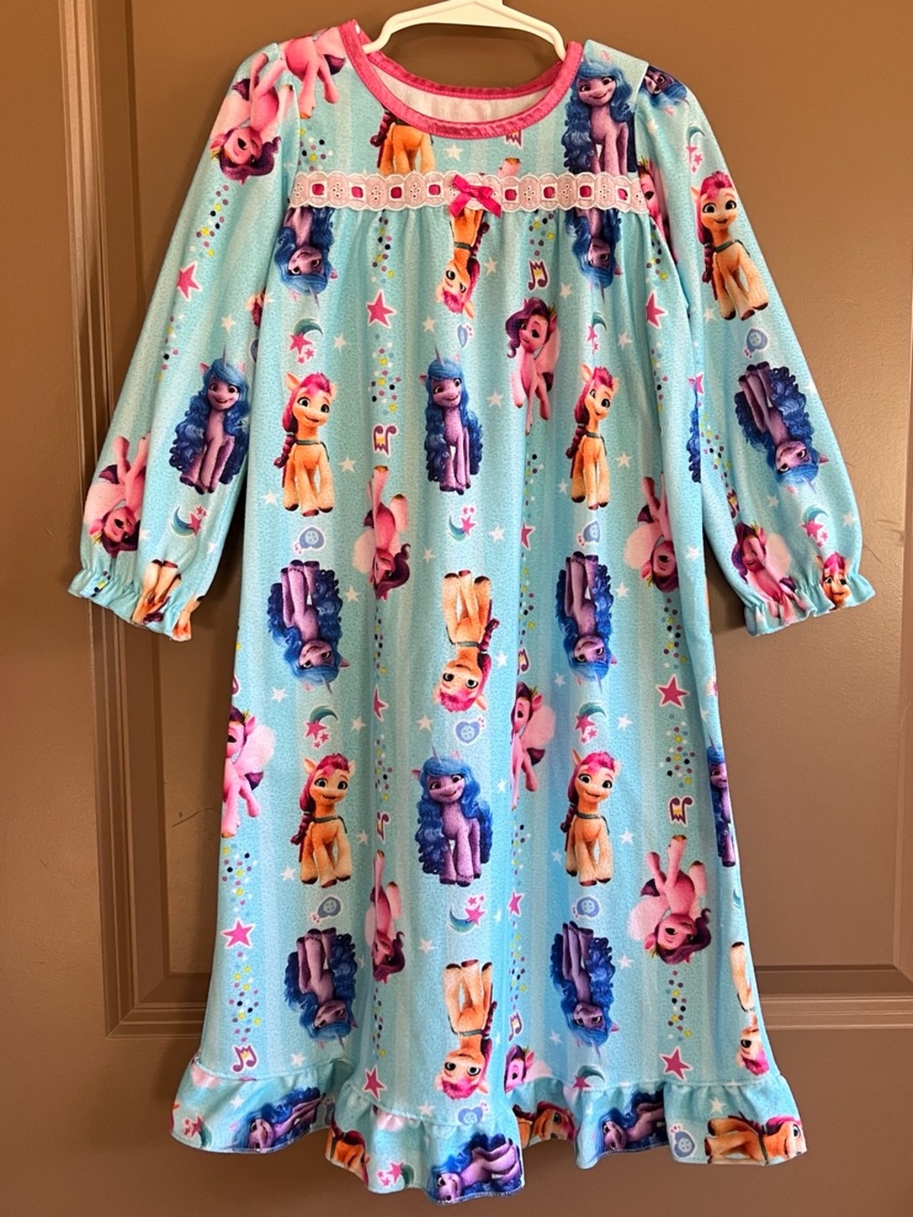 My Little Pony Girls 4T Fleece Nightgown Pajamas Blue Pink